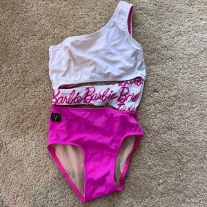 Barbie Pink and White Logo Swimsuit